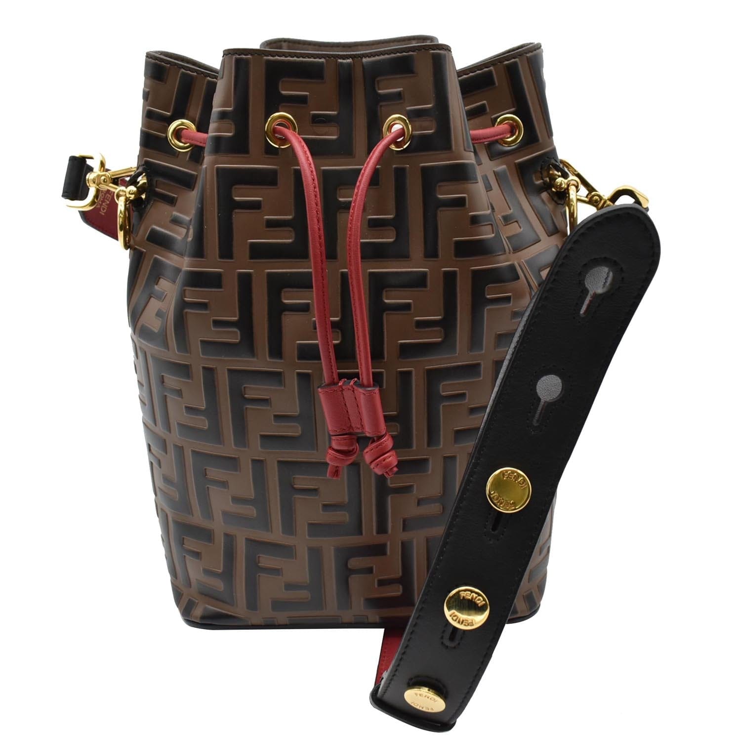 Fendi Mon Tresor Logo Canvas Bucket Bag