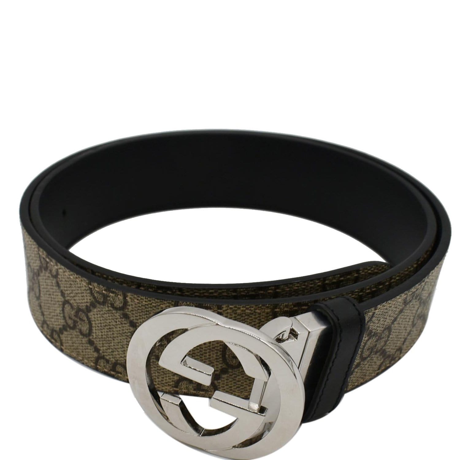 Gucci Reversible Supreme Leather Belt with GG Metal Buckle