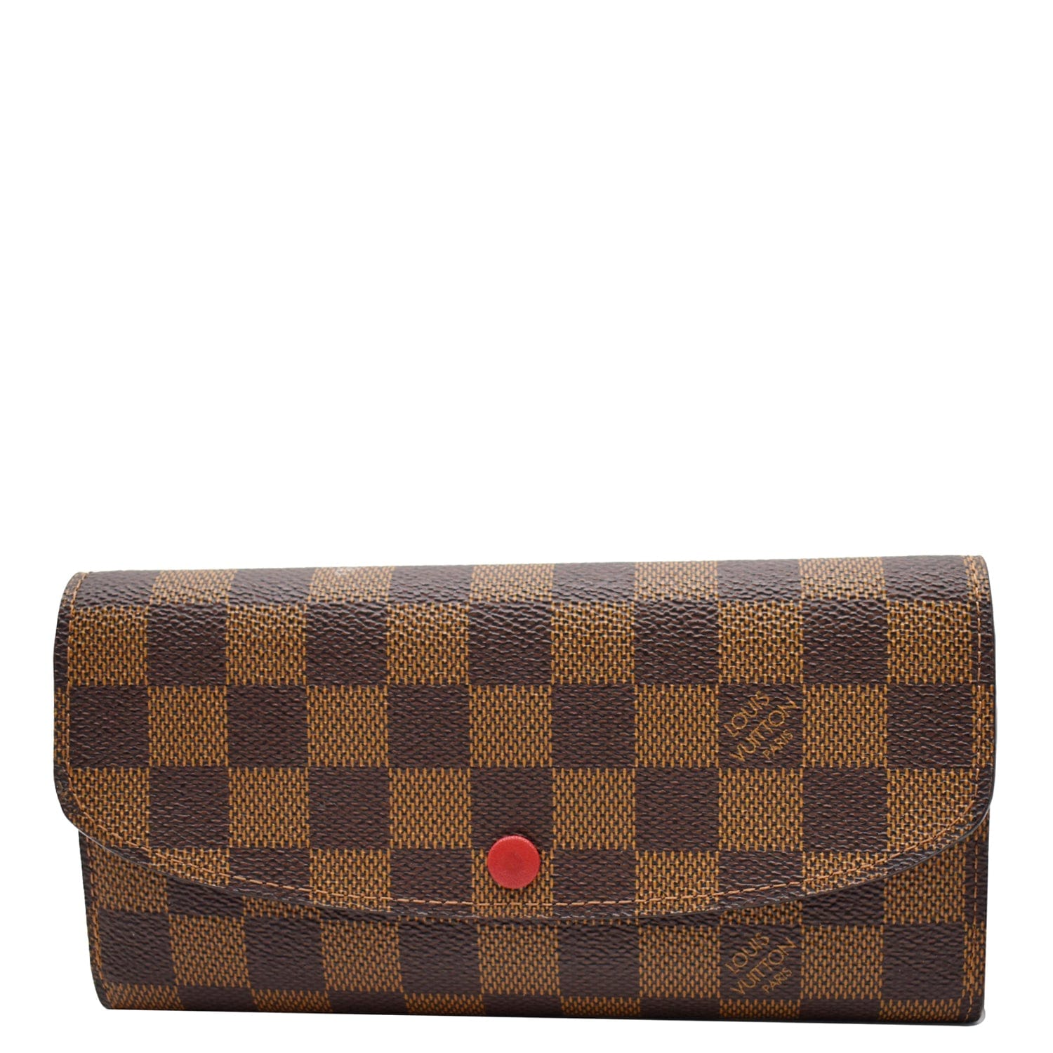 Louis Vuitton Brown, Pattern Print Damier Ebene Porto Cult Compact Wallet