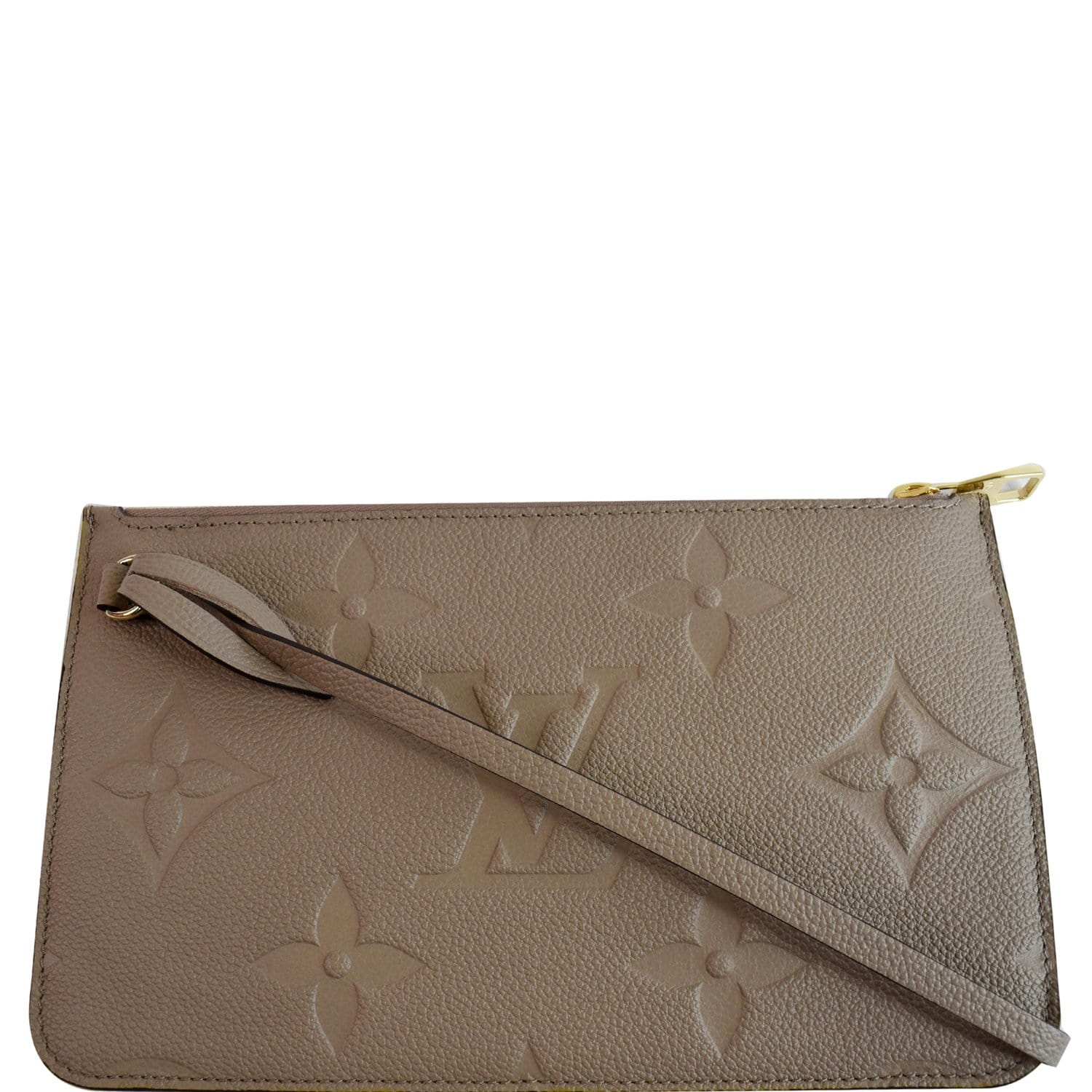 LOUIS VUITTON Pochette Beige Leather Crossbody from NEVERFULL Added Chain