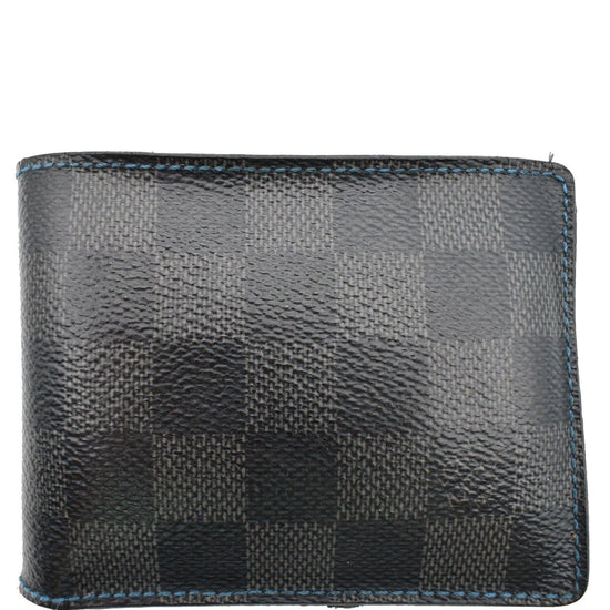 Louis Vuitton Slender Wallet Damier Graphite Pixel Blue in Coated