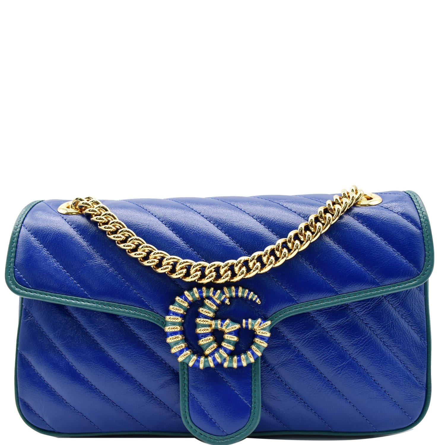 GUCCI: Petit sac en cuir Marmont - Bleu Azur  Sac Porté Épaule Gucci  443497 DTDIY en ligne sur