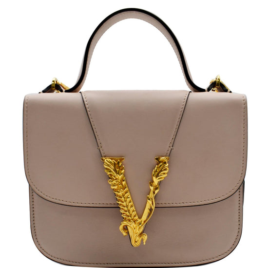 Versace Virtus Velvet Shoulder Bag - Pink
