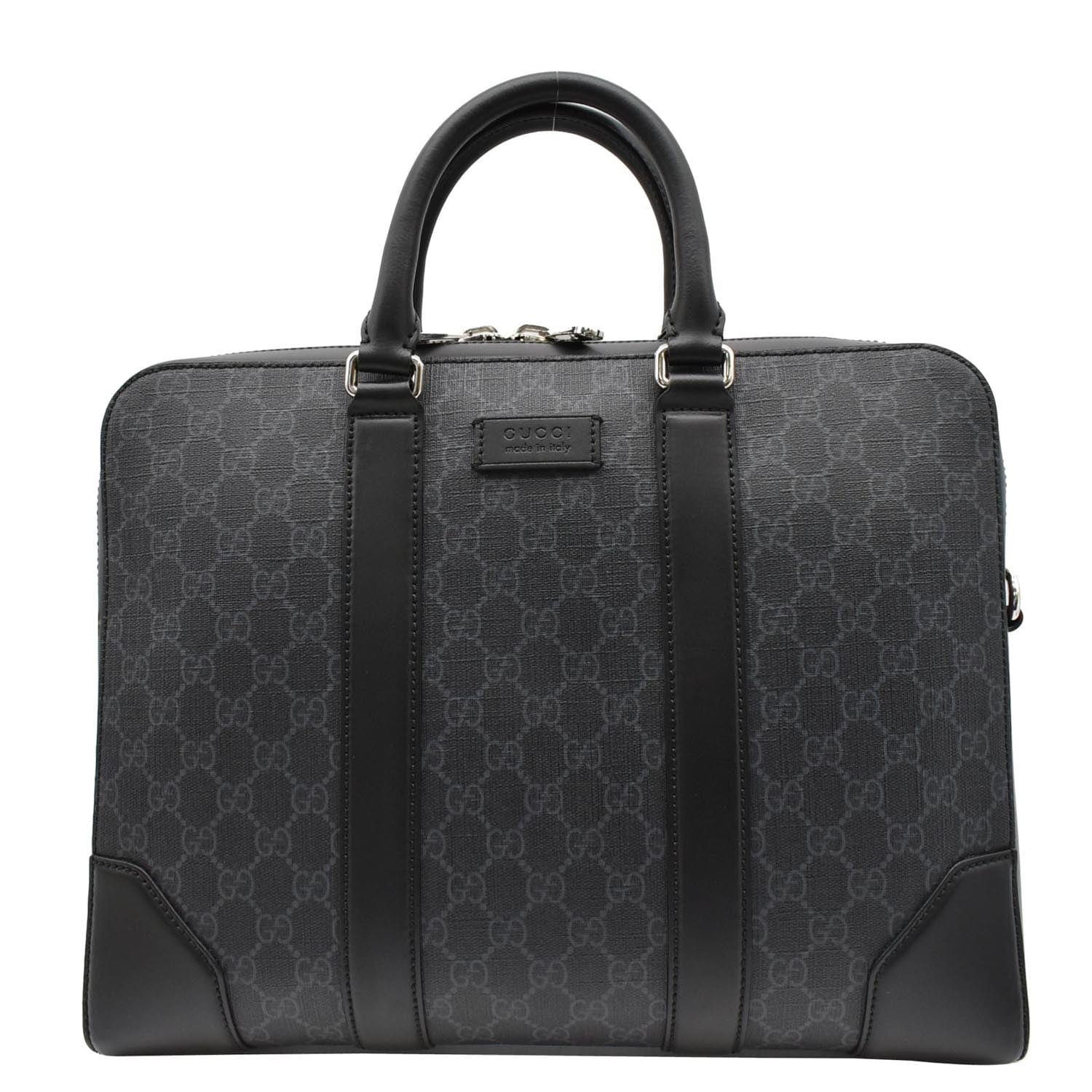 GG Supreme Canvas Briefcase in Black - Gucci