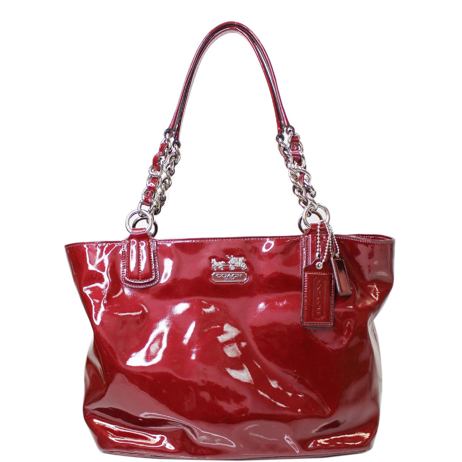 Emery Tote Red Patent Leather Tote Bag - Schandra