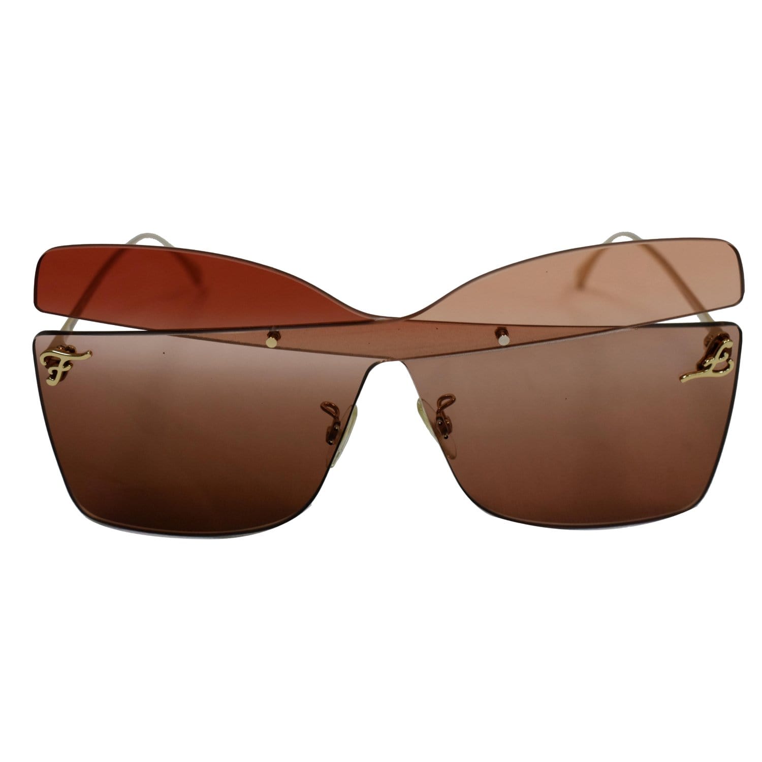  Fendi FF0399/S G63 Red Gold FF0399/S Square Sunglasses Lens  Category 2 Size 63m : Clothing, Shoes & Jewelry