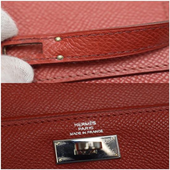 Leather wallet Hermès Red in Leather - 25783146