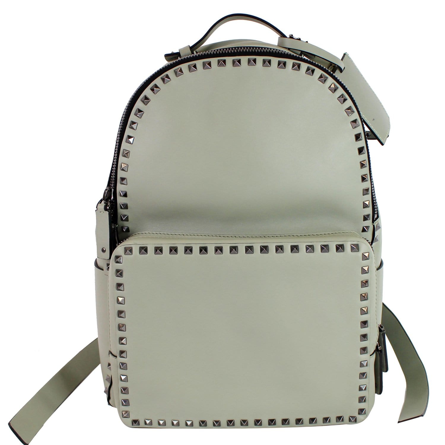 VALENTINO Garavani Rockstud Leather Backpack Light Green - 20% OFF