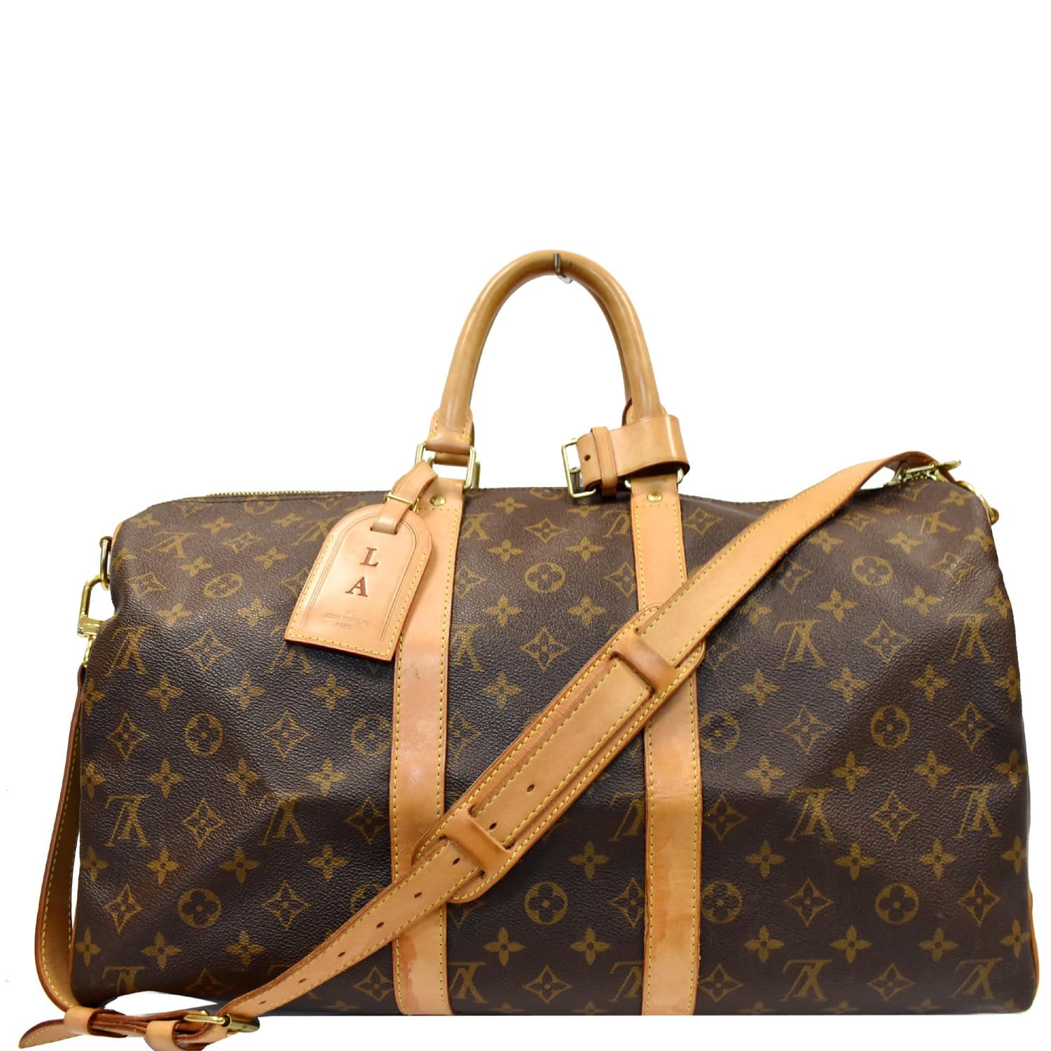 Louis Vuitton Bandouliere Monogram Canvas Keepall 45