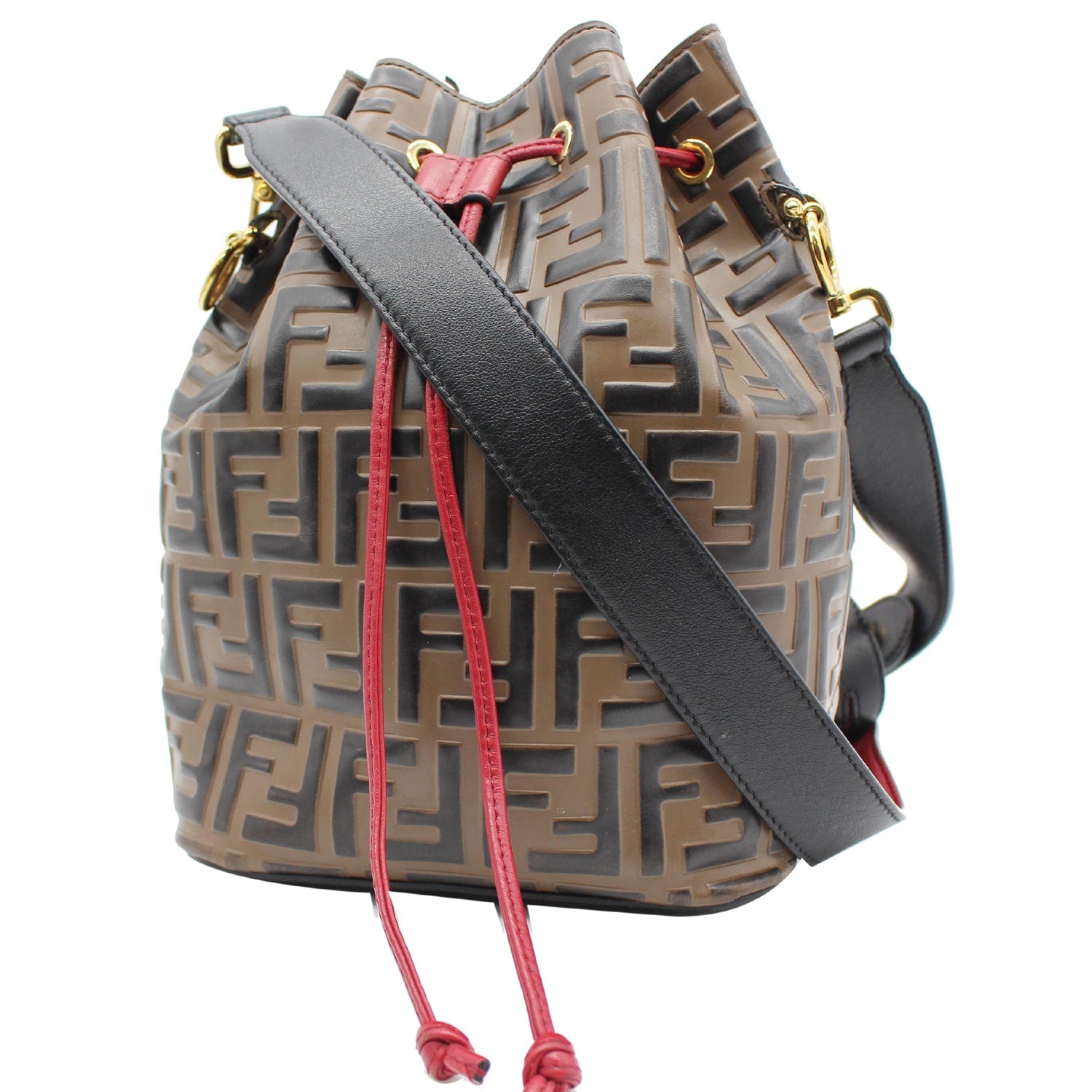 Fendi Canvas Vitello King F Is Fendi FF Multicolor Embroidered Mini Mon Tresor Bucket Bag Multicolor Cuoio