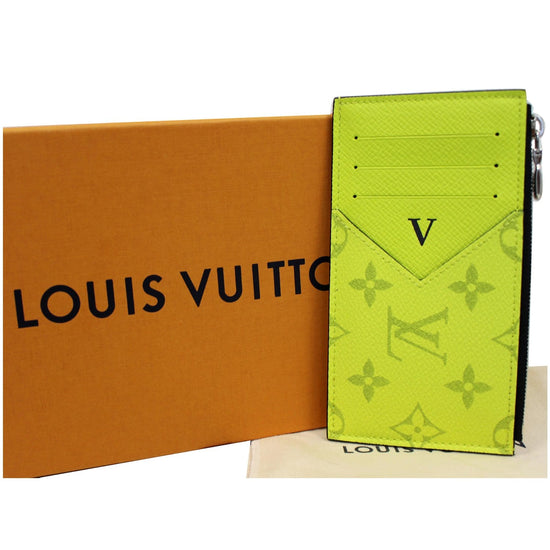 Louis Vuitton Coin Card Holder Monogram Pacific Taiga Blue in Taiga  Leather/Coated Canvas with Silver-tone - US