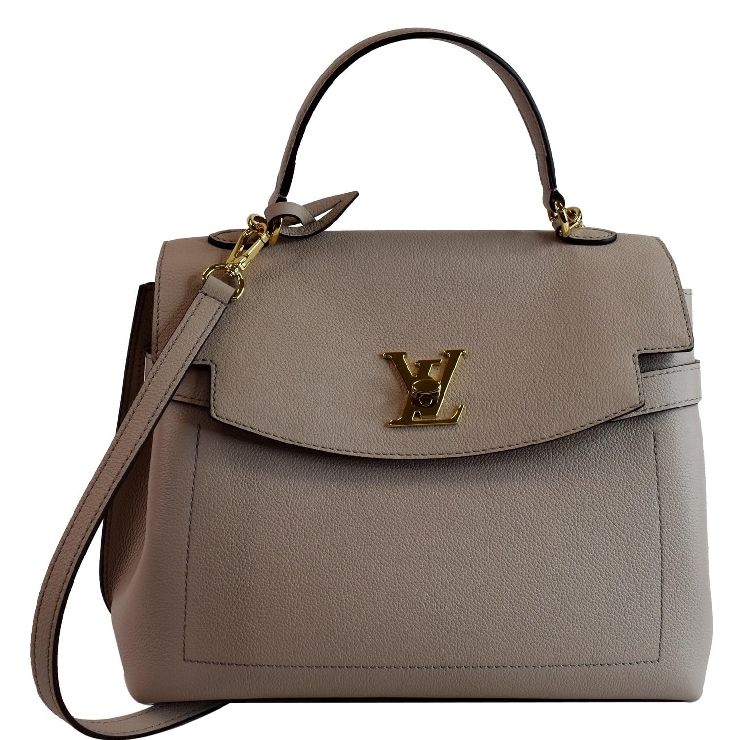 Louis Vuitton LOCKIT MM V.CA GALET Grey/Beige Leather Tote BRAND NEW!!!