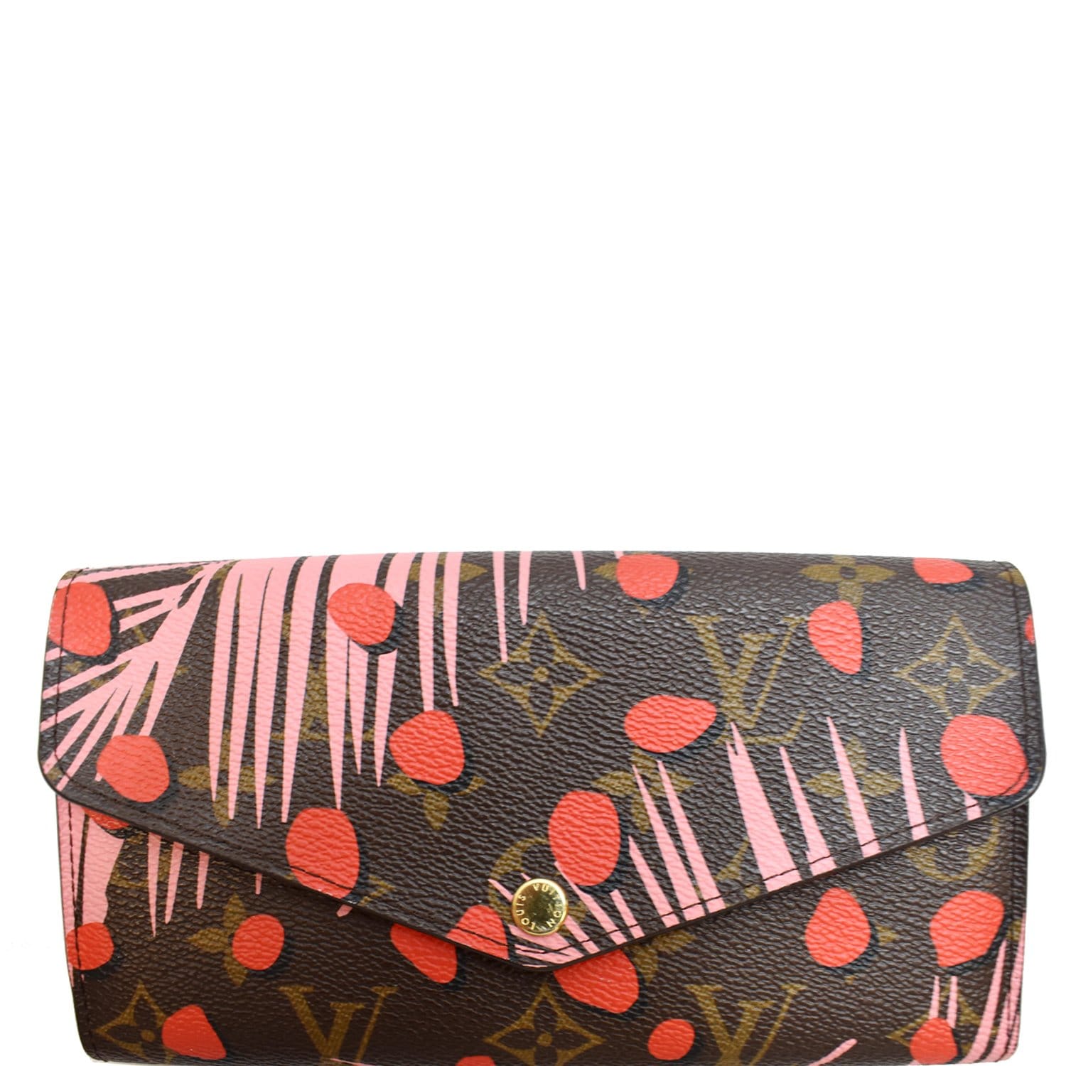 louis-vuitton wallet women authentic Brown Monogram with pink and