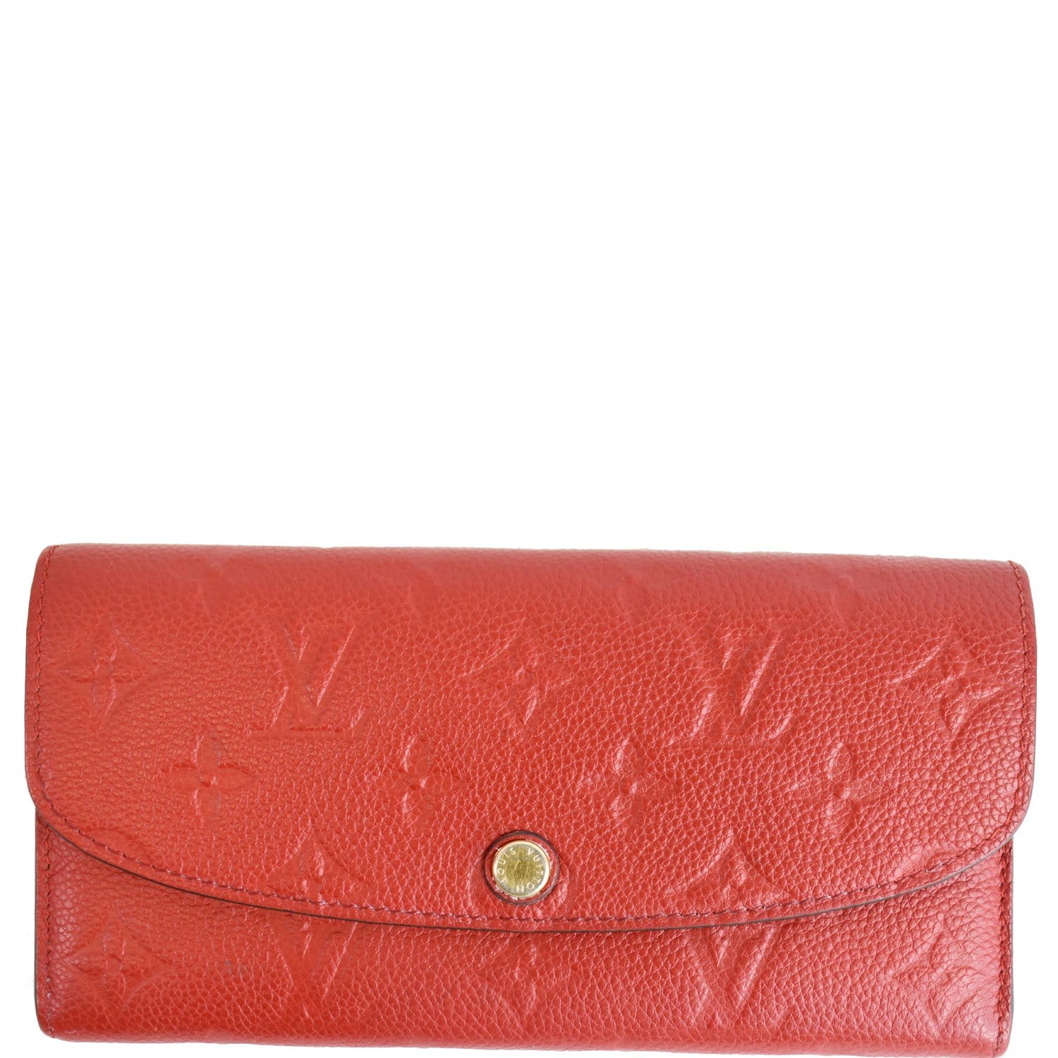 LV EMILIE Wallet Dark Red(GOLD BUTTON) – Rachellebags