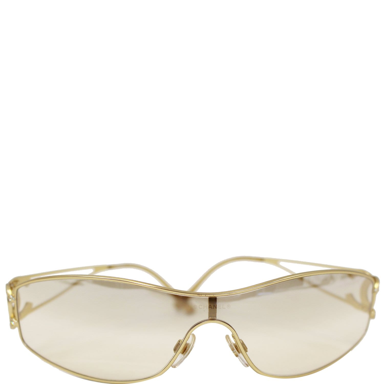 chanel gold frame sunglasses