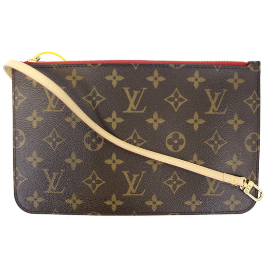 Louis Vuitton Neverfull Wristlet Pouch Monogram Yellow in Monogram Coated  Canvas with Gold-tone - US