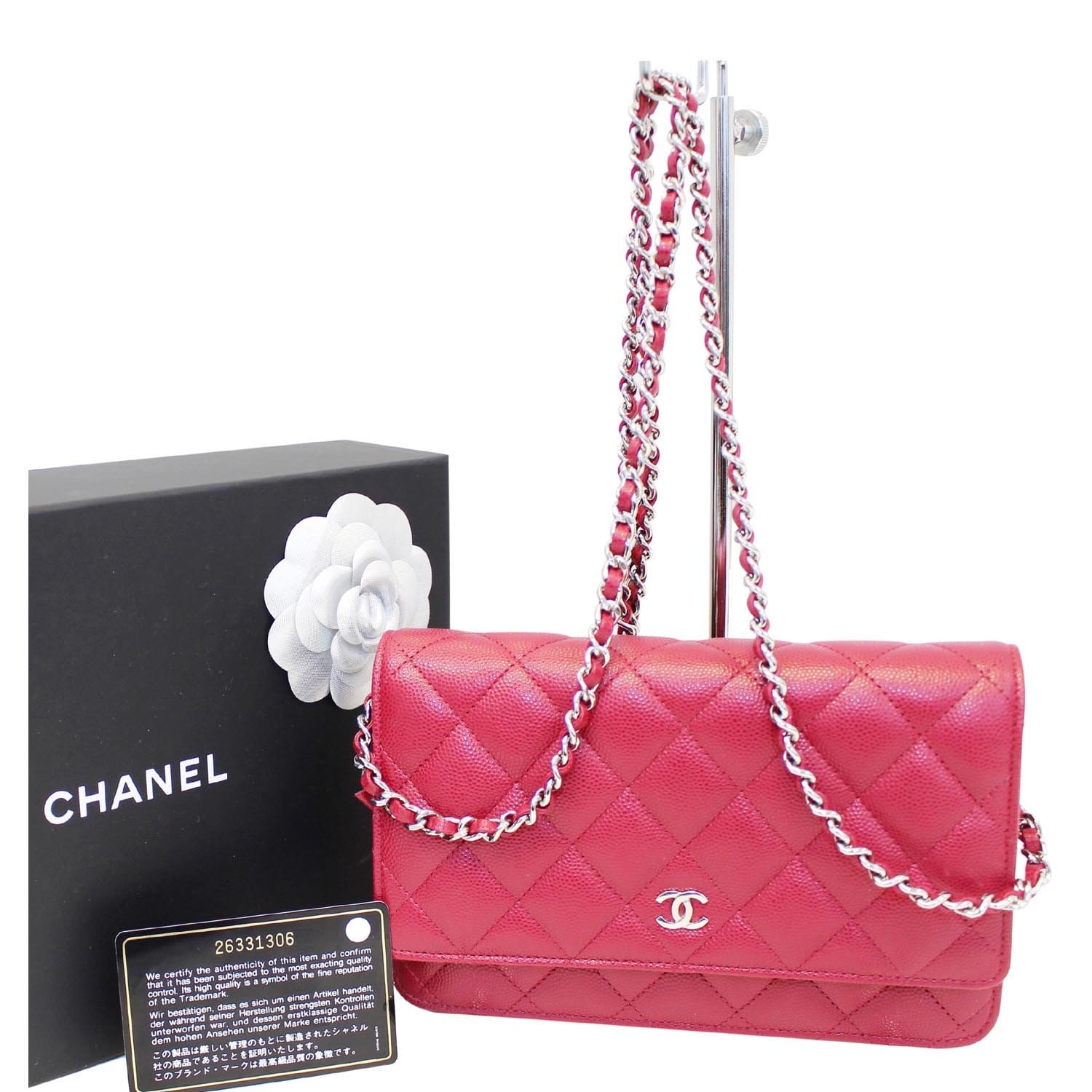 CHANEL Wallet On Chain WOC Clutch Crossbody Bag Red