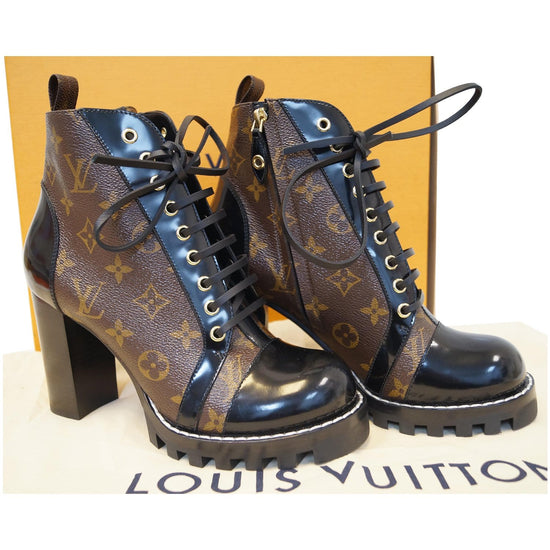 LOUIS VUITTON Star Trail Monogram Canvas/Patent Ankle Boot