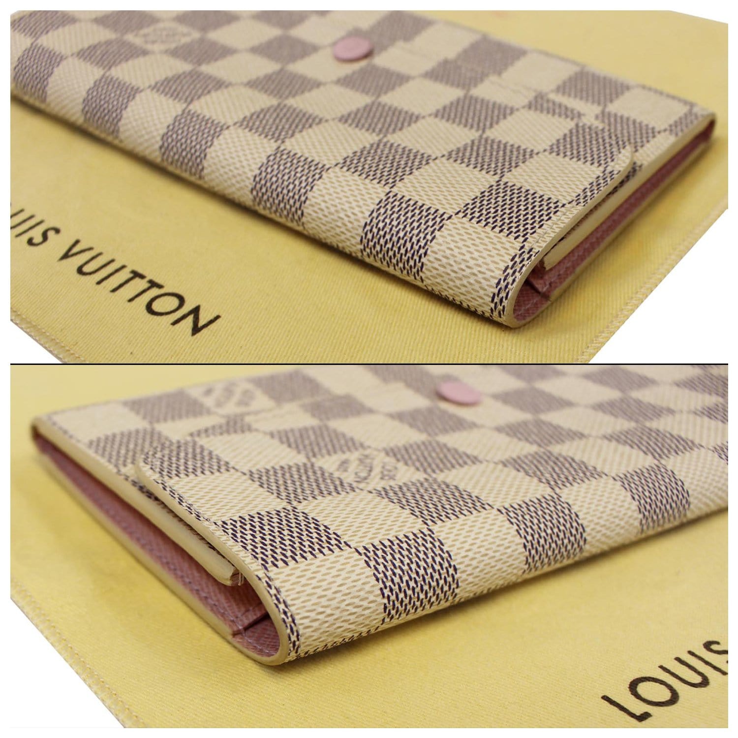 LOUIS VUITTON Emilie Damier Azur Wallet Rose Ballerine-US