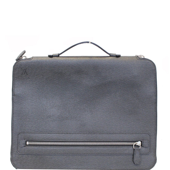 Louis Vuitton Poche Documents Beige Taiga Leather Clutch Bag