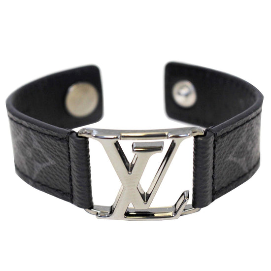 LOUIS VUITTON Bracelet Hockenheim LV Buckle M6295 Monogram Eclipse Black  #21