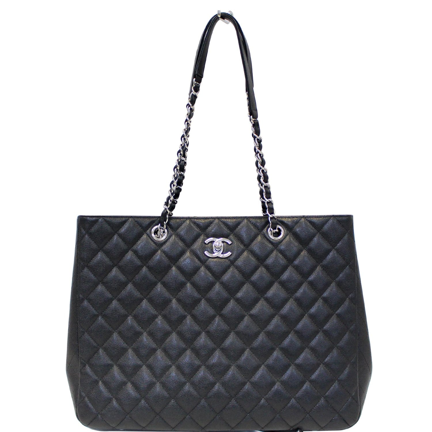 koncept Fortære permeabilitet CHANEL Large Classic Caviar Leather Tote Bag Black-US