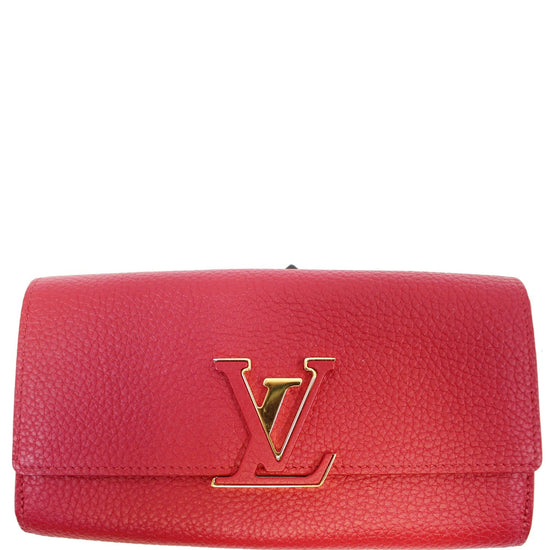 Beautiful Louis Vuitton Capucines wallet with blue and lilac reflection  Purple Leather ref.663301 - Joli Closet