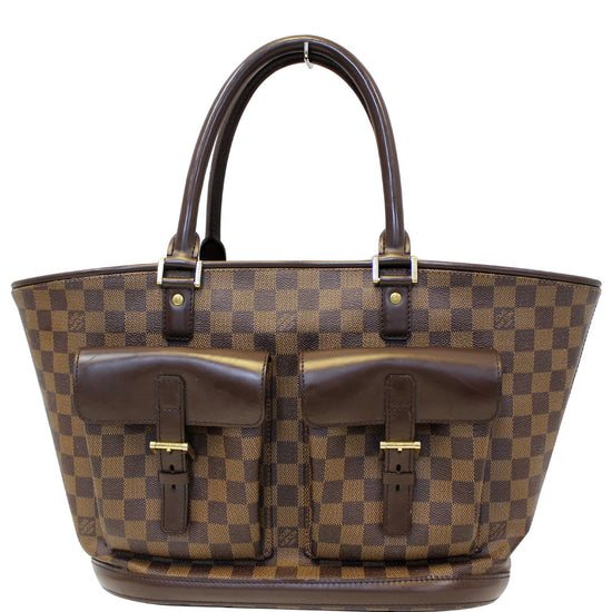 Louis Vuitton Brown Damier Ebene Manosque PM Leather Cloth Pony-style  calfskin ref.971027 - Joli Closet