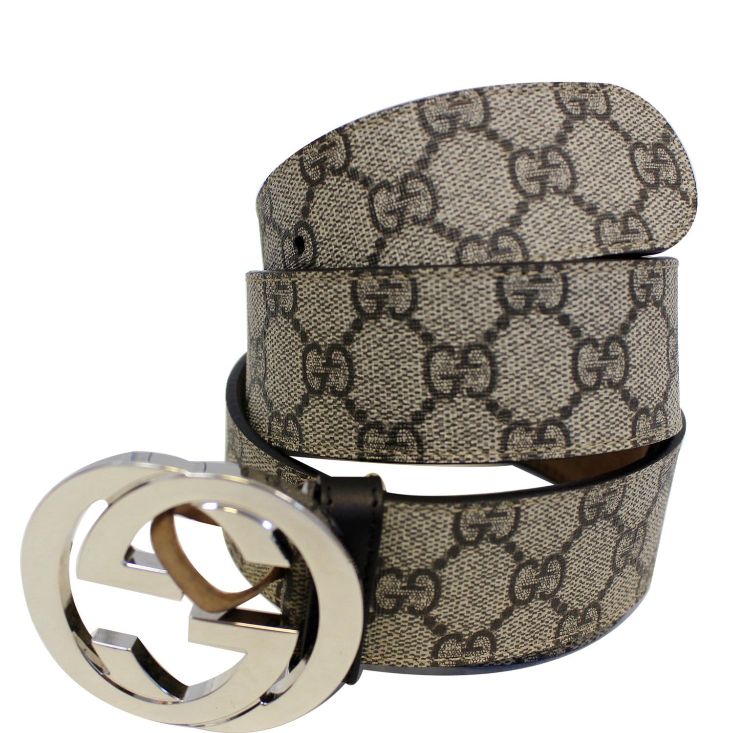 GUCCI GG Supreme GG Buckle Belt Beige 411924