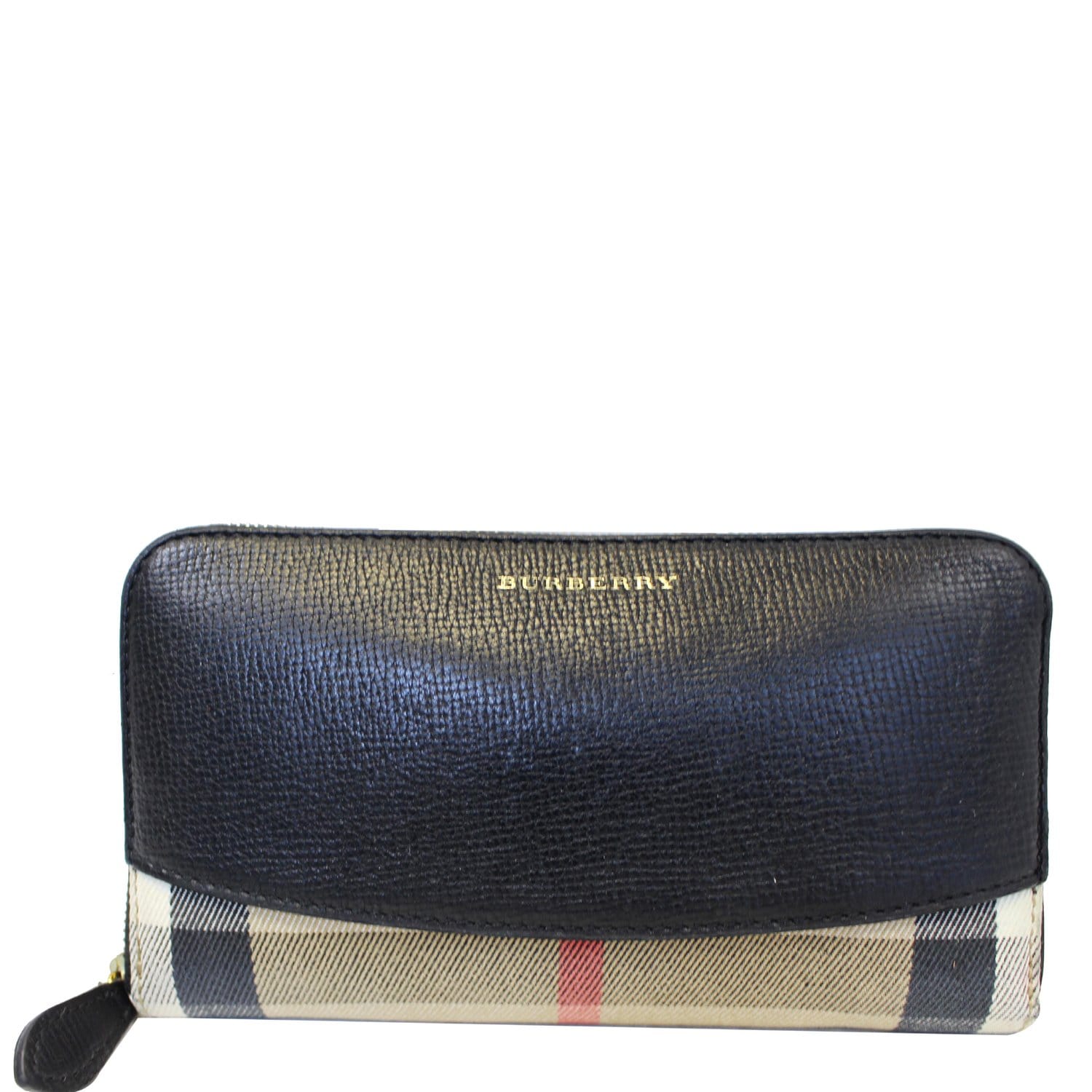 Burberry Women's Black Pebbled Leather Wallet Shoulder Bag