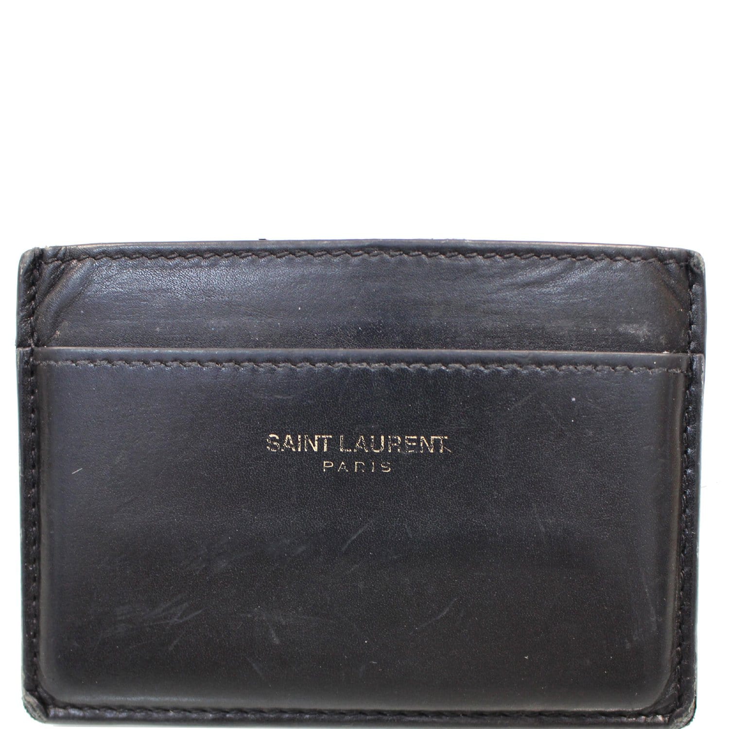 Leather card wallet Saint Laurent Black in Leather - 20894960