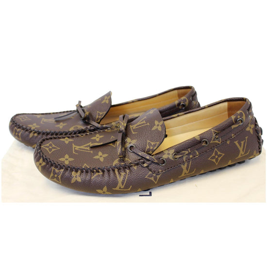 LOUIS VUITTON Arizona Moccasin Monogram Canvas Men's Shoes Loafers-US