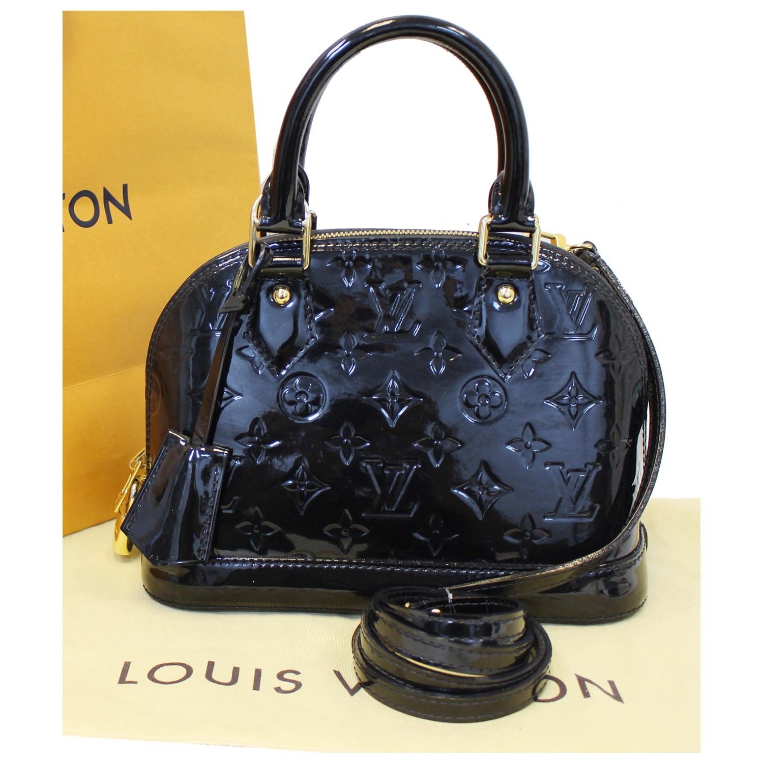 Louis Vuitton Alma BB Monogram Vernis Crossbody Bag Black