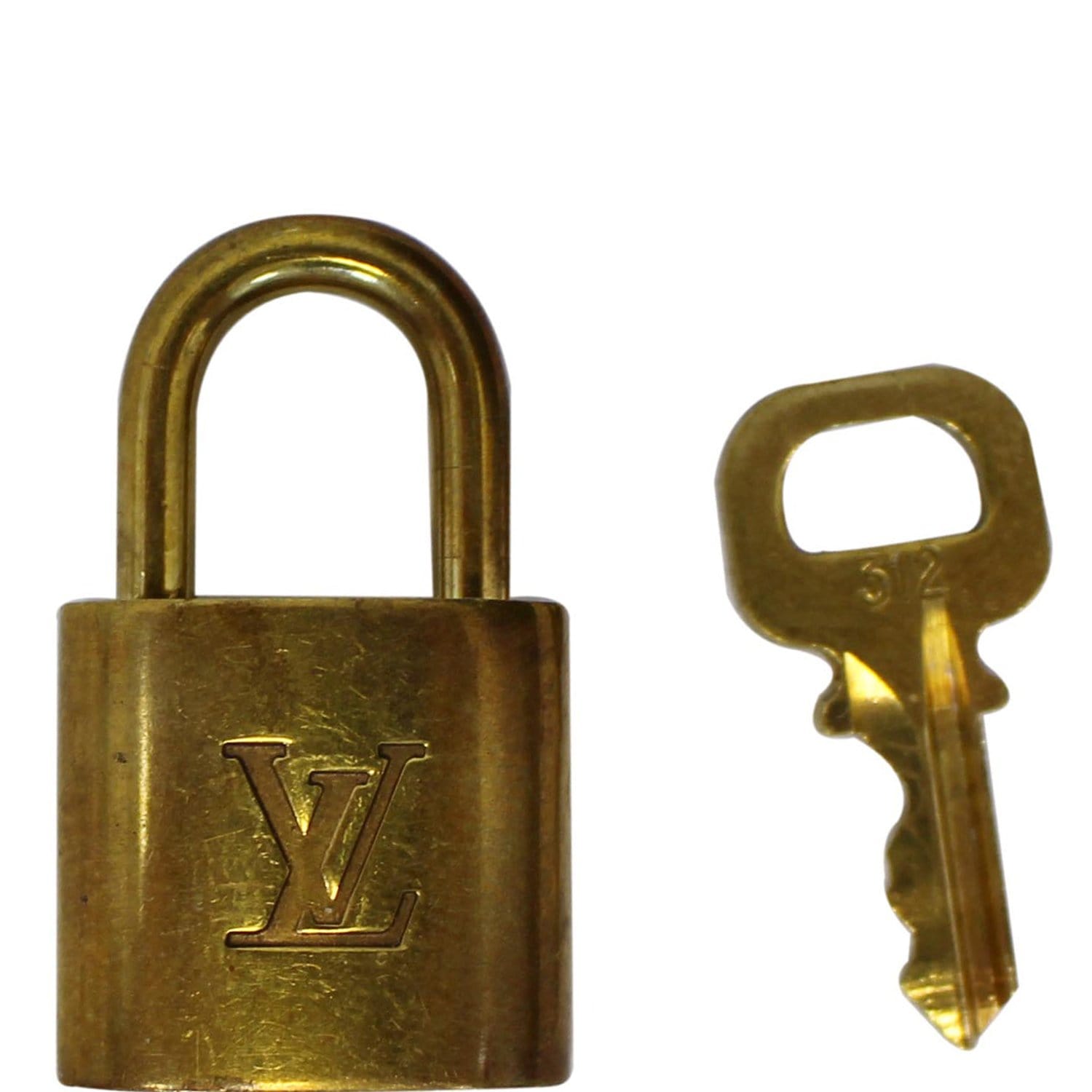 Authentic Louis Vuitton Gold Brass Lock and Key Set 312 