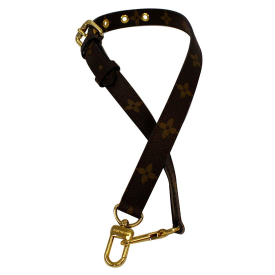 LOUIS VUITTON Shoulder Strap XL J02331 Monogram Canvas Leather Brown Black  Gold Hardware Replacement Vuitton