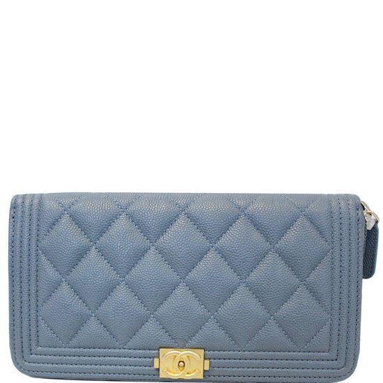 Chanel Matelasse Small Ladies' Men's Long Wallet AP3341 Caviar Skin Navy