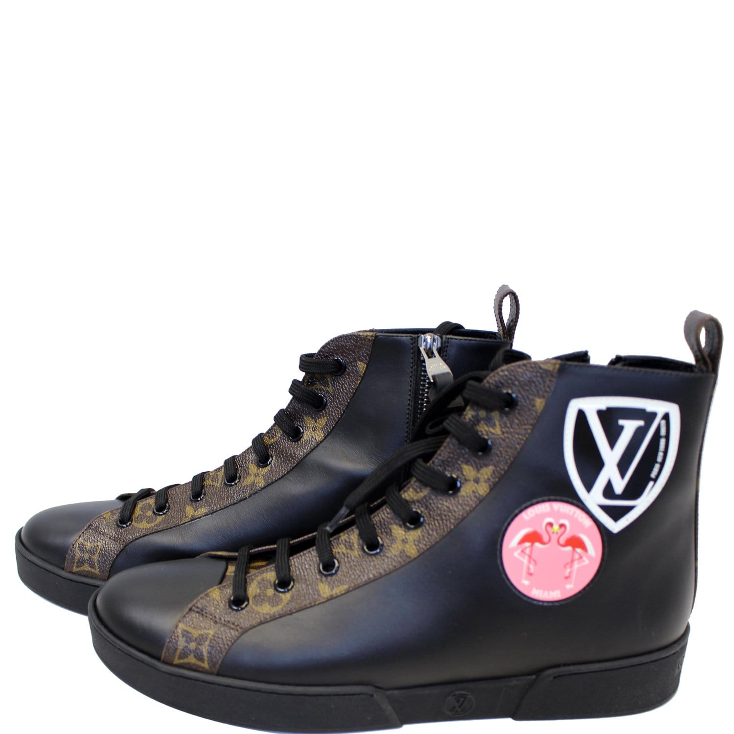 LOUIS VUITTON Checkpoint Monogram Sneaker Boot Noir Black US 10-US