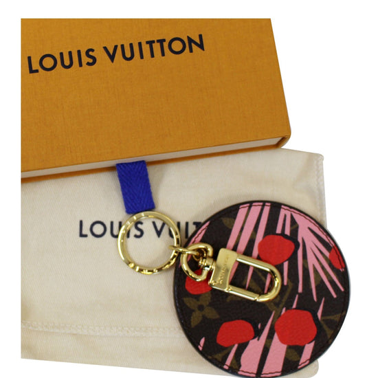 Louis VUITTON JUNGLE GIANT Monogram BAG CHARM Key Holder Black Caramel  Havana