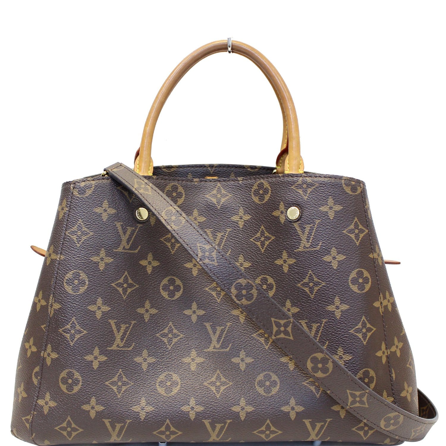 Louis Vuitton Montaigne mm Monogram Canvas Shoulder Bag Brown