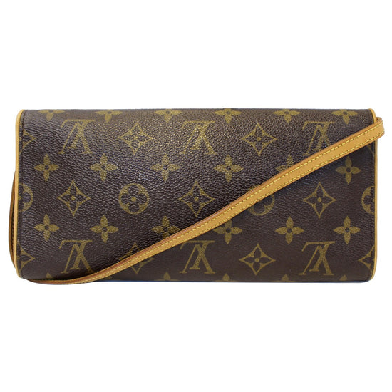 Louis Vuitton Brown, Pattern Print Monogram Pochette Twin GM w/ Strap