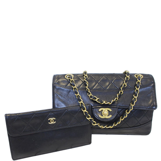 Chanel Black Quilted Lambskin Leather Shoulder Bag with Gold Chain, Lot  #76024