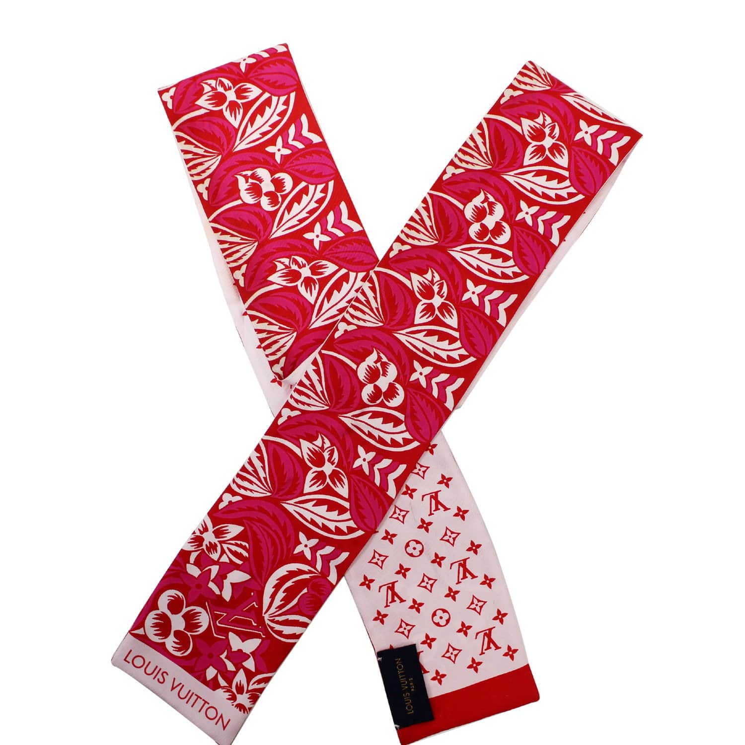 New Louis Vuitton Monogram Vernis Sticker LV Bandeau Skinny Neck Scarf –