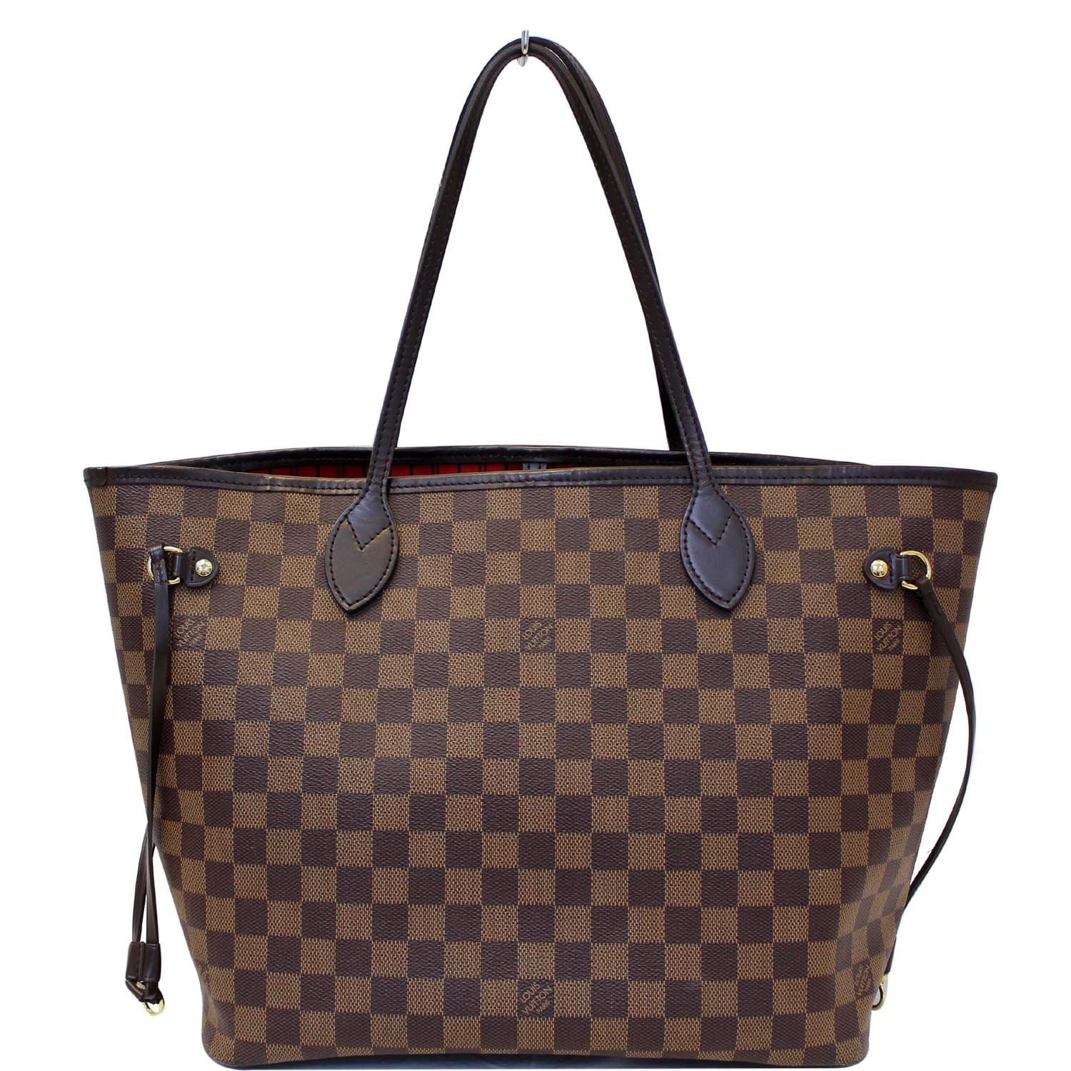 Louis Vuitton Neverfull MM Damier Ebene Tote Bag Brown