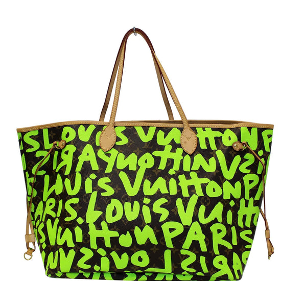 LOUIS VUITTON Monogram Graffiti Neverfull GM Green 1277684