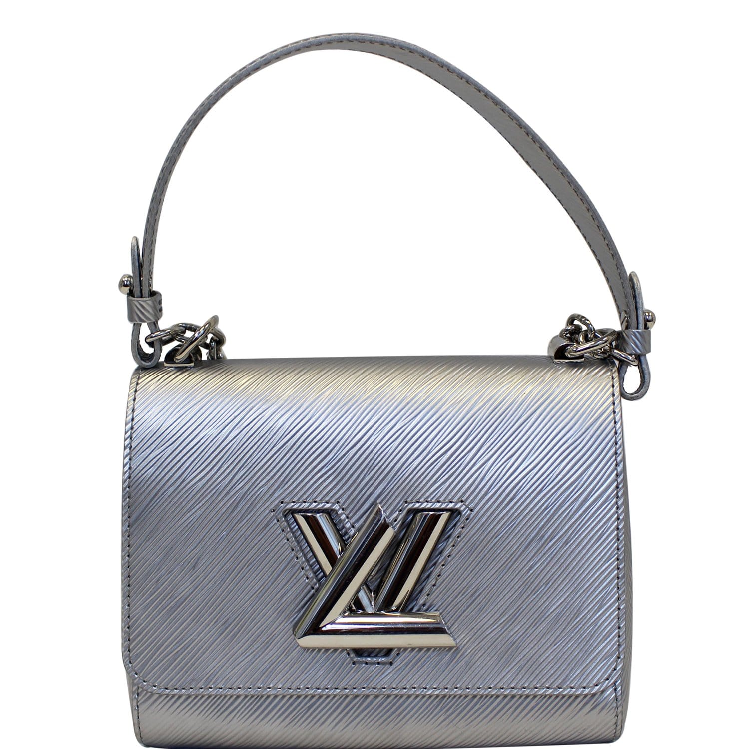 LOUIS VUITTON Twist PM Calfskin Leather Crossbody Bag Silver-US