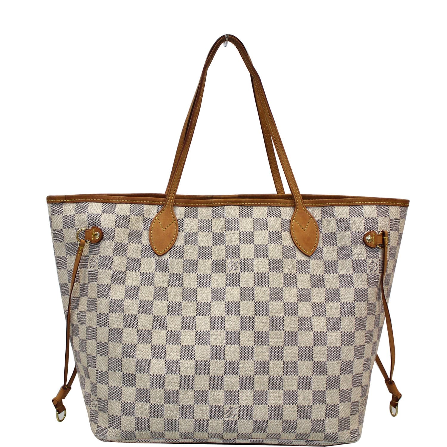 LOUIS VUITTON Neverfull GM Damier Azur Tote Shoulder Bag White