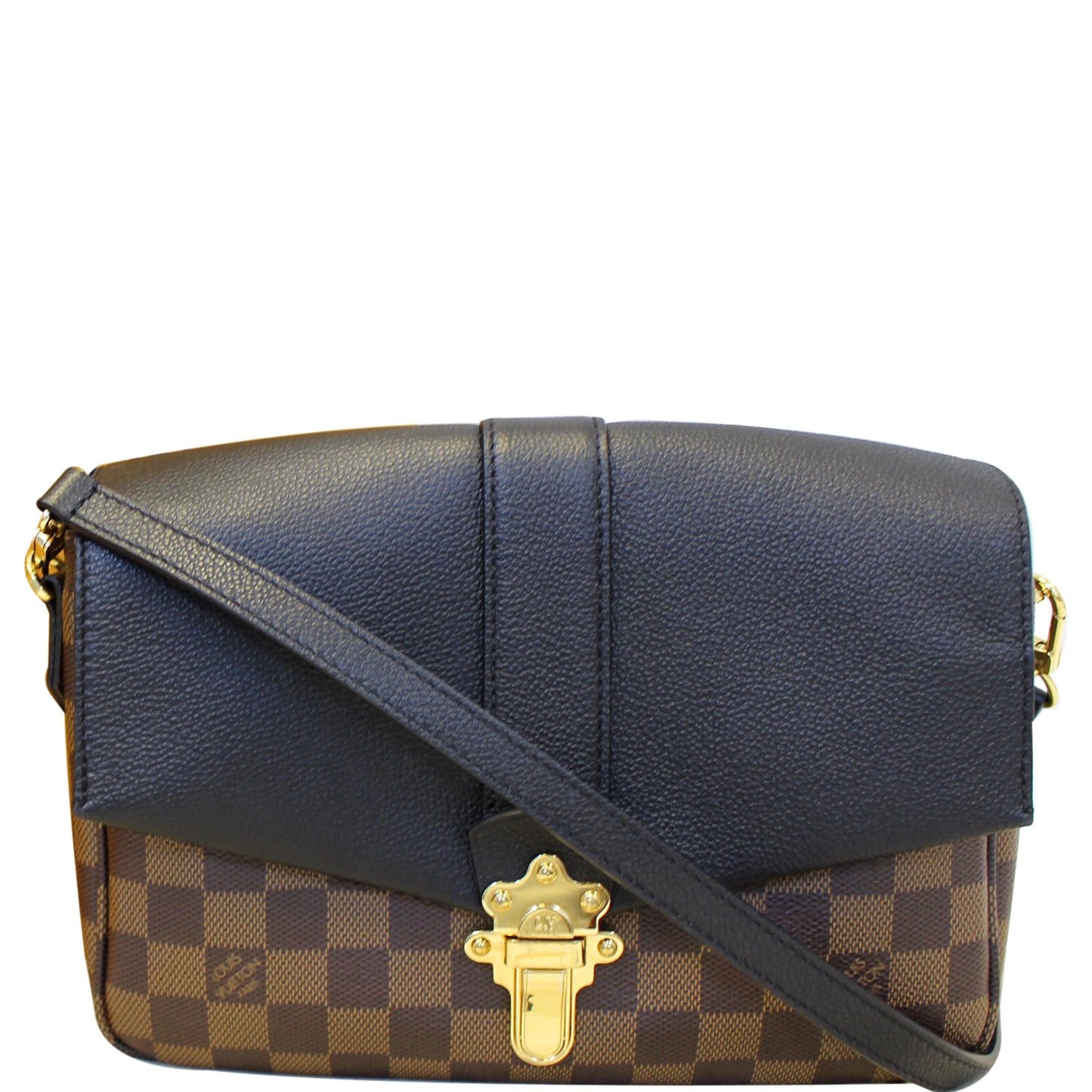 LOUIS VUITTON Clapton Damier Ebene Crossbody Bag Black