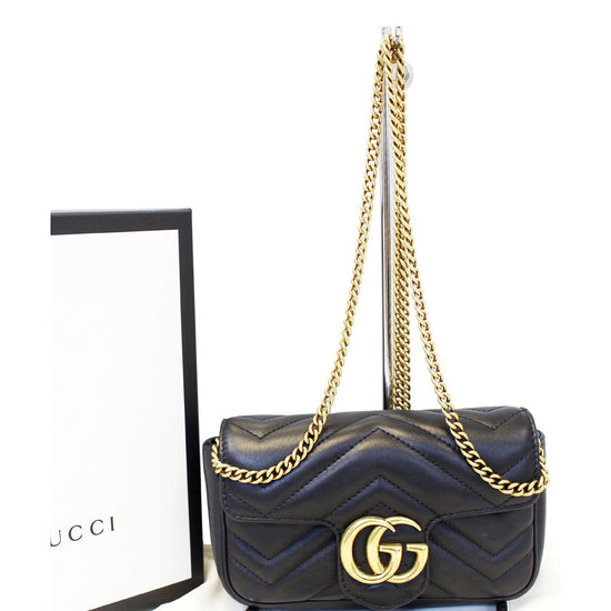 GUCCI GG Torchon Marmont Mini Top Handle Crossbody Bag 583571 Black/Cerise  - Hot Deals