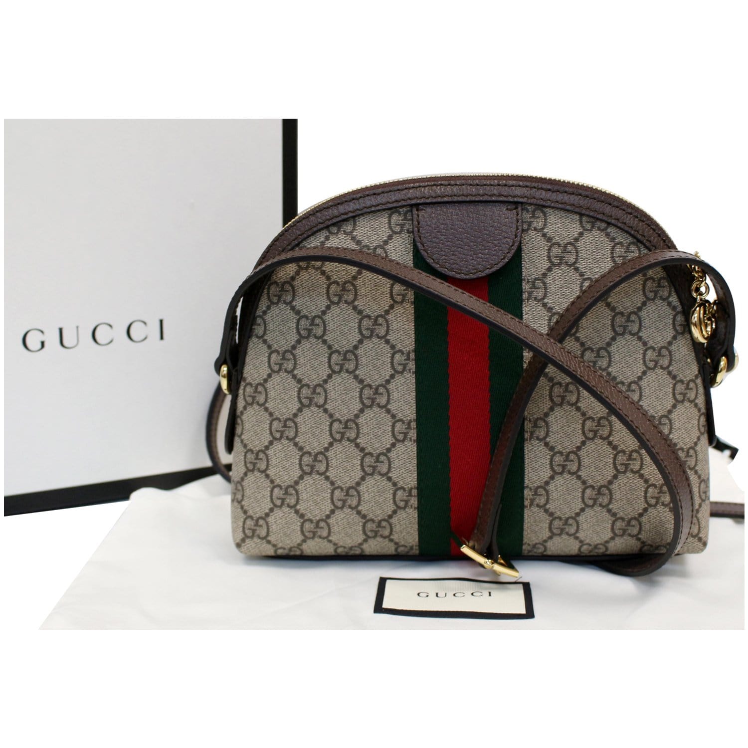 GUCCI Ophidia GG Supreme Canvas Small Shoulder Bag Beige 499621-US