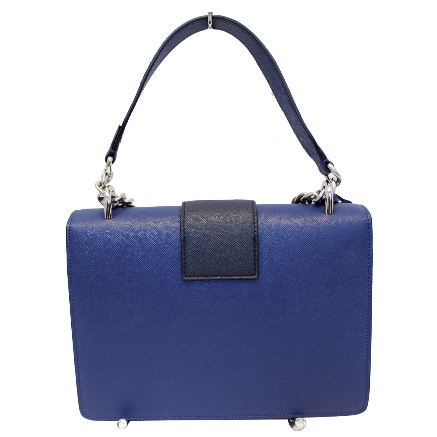 PRADA Saffiano Leather Blue Shoulder Bag-US